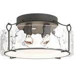 Bow Semi Flush Ceiling Light - Natural Iron / Water Glass