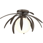 Dahlia Globe Ceiling Light Fixture - Bronze / Opal