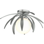 Dahlia Globe Ceiling Light Fixture - Vintage Platinum / Opal