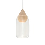 Liuku Drop Pendant with Glass Shade - Matt Lacquered / Clear