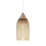 Liuku Drop Pendant with Glass Shade - Matt Lacquered / Smoke