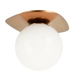 Razz Flush Ceiling Light - Aged Gold Brass / Opal