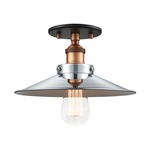 Bulstrodes Workshop Shade Ceiling Light - Aged Gold Brass / Chrome