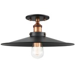 Bulstrodes Workshop Shade Ceiling Light - Aged Gold Brass / Black