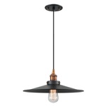 Bulstrodes Workshop Shade Pendant - Aged Gold Brass / Black