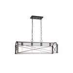 Asher Linear Chandelier - Wood Grain
