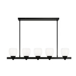 Reya Linear Chandelier - Black / Opal