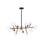 Novu Chandelier - Aged Gold Brass / Opal