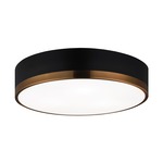 Trydor Flush Ceiling Light - Aged Gold Brass / Black