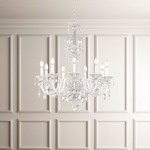 Sterling Chandelier - Polished Silver / Heritage Crystal