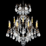 Renaissance Rock Crystal Chandelier - Heirloom Bronze / Clear / Rock Crystals