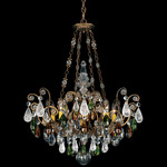 Renaissance Rock Crystal Bowl Chandelier - Etruscan Gold / OS Crystals