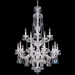 Sterling Tall Chandelier - Polished Silver / Heritage Crystal