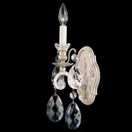 Renaissance Wall Sconce - Antique Silver  / Heritage Crystal