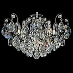 Renaissance Semi Flush Ceiling Light Fixture - Black / Heritage Crystal