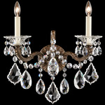 La Scala Low Wall Sconce - Heirloom Bronze / Heritage Crystal