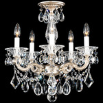 La Scala Semi Flush Ceiling Light - Antique Silver  / Heritage Crystal
