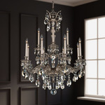 Milano Grand Chandelier - Antique Silver  / Optic Crystal