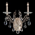 Filigrae Wall Sconce - Antique Silver  / Heritage Crystal