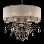 Filigrae Shaded Chandelier - Etruscan Gold / Gold Fabric / Heritage Crystal