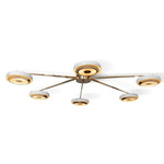 Carter Semi Flush Ceiling Light - Polished Brass / Matte White