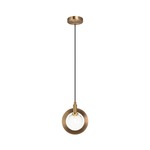 Astro Pendant - Aged Gold Brass / Clear