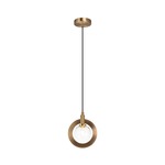 Astro Pendant - Aged Gold Brass / Clear