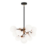 Novu Chandelier - Aged Gold Brass / Opal