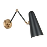 Blink Adjustable Wall Sconce - Aged Gold Brass / Black