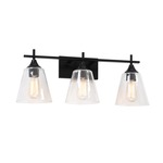 Hollis Wall Sconce - Black / Clear
