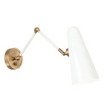 Blink Adjustable Wall Sconce - Aged Gold Brass / White