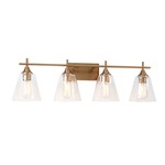 Hollis Wall Sconce - Aged Gold Brass / Clear