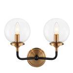 Particles Wall Sconce - Aged Gold Brass / Clear