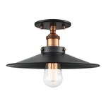 Bulstrodes Workshop Shade Ceiling Light - Aged Gold Brass / Black