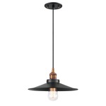 Bulstrodes Workshop Shade Pendant - Aged Gold Brass / Black