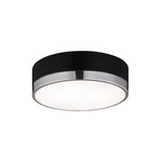 Trydor Flush Ceiling Light - Chrome / Black