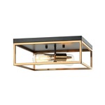 Clarke Square Ceiling Light - Black / Aged Gold Brass