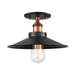 Bulstrodes Workshop Shade Ceiling Light - Aged Gold Brass / Black