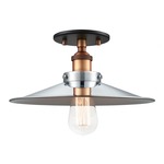 Bulstrodes Workshop Shade Ceiling Light - Aged Gold Brass / Chrome