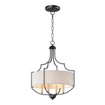 Savant Chandelier - Bronze / White Linen