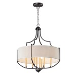 Savant Chandelier - Bronze / White Linen