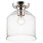 Acadia Semi Flush Ceiling Light - Satin Nickel / Clear Seedy