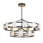 Radiant Two Tier Chandelier - Black / Crystalline