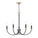 Charlton Chandelier - Black / Antique Brass