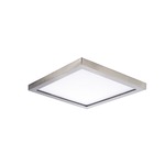 Chip Outdoor Square Flush Ceiling Light - Satin Nickel / White