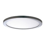 Chip Outdoor Round Flush Ceiling Light - Satin Nickel / White