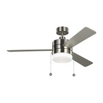 Syrus Ceiling Fan - Brushed Steel / Silver / American Walnut