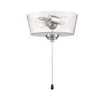 Universal Seeded Glass Fan Light Kit - Brushed Polished Nickel / Clear Seeded