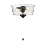 Universal Seeded Glass Fan Light Kit - Flat Black / Clear Seeded