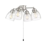 Fan 4-Light Light Kit - Brushed Polished Nickel / Clear Seeded